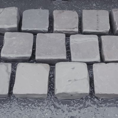 Kandla Grey Tumbled Indian Sandstone Cobbles 100x100x40/60mm